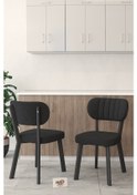 Resim Hazal Serisi Mutfak Sandalyesi, Yemek, Bahçe, Kafe, Modern Sandalye 1 Adet - Siyah Siyah 