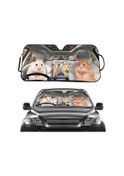 Resim Dancemonkey 70x138cm Baskılı Araç Güneş Korumalı Isı Yalıtımlı Hamster Güneşlik 