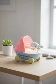 Resim Miniso Sanrio Lisanslı Cinnamoroll Bebek Arabası Temalı Dekoratif LED Gece Lambası ve Oda Aydınlatması 