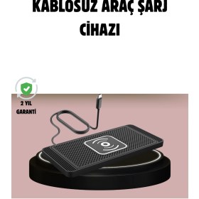 Resim Manyetik Kablosuz Araç Şarj Cihazı Hızlı Şarj, Kaymaz Taban, Güvenli Kullanım 
