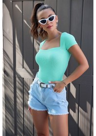 Resim Aqe Fashion U Yaka Kısa Kol Mint Mint 