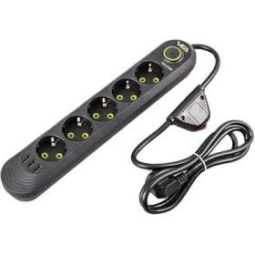 Resim Vea VA-21561 5li 1.5 Metre Kablolu 3 Usbli Siyah Akım Korumalı Priz 