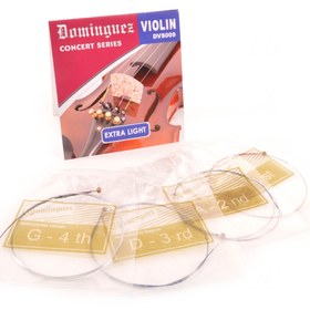 Resim Dominguez DVS009 Keman Teli Takımı | Paslanmaz Çelik Çekirdek Parlak Ton 