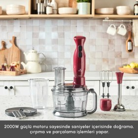 Resim Emsan Pro Multimax 6 In 1 Çok Amaçlı Mutfak Robotu Red 2000 W 