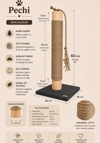 Resim Pechi Masif Kedi Tırmalama 60cm 