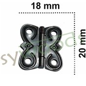 Resim Eko Menteşe 20 Adet Oksit 20x18 mm Kutu ve Sandık Menteşesi Hobi Maket 