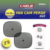 Resim MOTTOMOR Güneşlik Perde Yan Cam Düz Siyah Vantuzl 2Li 