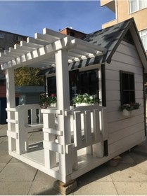 Resim Ckmarket Ahşap Çocuk Oyun Evi Teraslı 