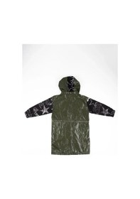 Resim Adisia Kadın Yeşil Kolları Siyah Yazılı Yağmurluk Yeşil 