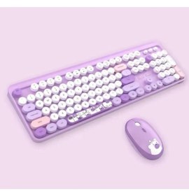 Resim Skygo Hello Bear Mor Klavye Mouse Set 