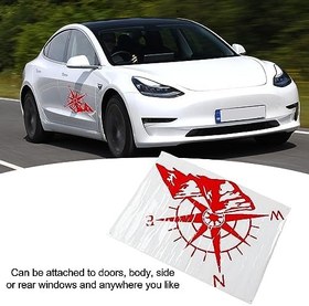 Resim Araba Pusula Desen Çıkartmaları Araba Arka Cam Etiket Dekoratif Güçlü Yapışma Solmaz Araba Dağ Pusula Desen Çıkartmaları Araba Için Evrensel (kırmızı) 