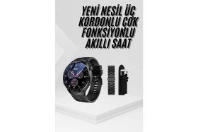 Resim Hsc Bilişim Amoled Ekran Metal Deri Silikon Kordonlu Uyku Takibi 