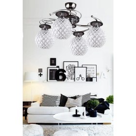 Resim Ilay Siyah 4'lü Beyaz Baklava Camlı 