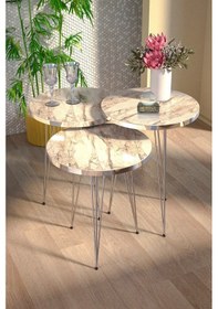 Resim Zigon Sehpa Ve Orta Sehpa Elips Set Gümüş Efes Tel Diğer 