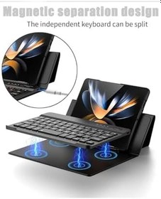 Resim Fogy Galaxy Z Fold 5/6/7 ile Uyumlu Standlı Bluetooth Klavyeli Ve Keyboard Kapak, Siyah 