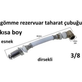 Resim Karpa Taharet Çubuğu, Asma Klozet, Kısa, Sivri Uç, Pvc, Krom Uç 