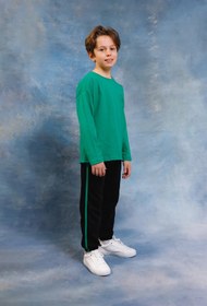 Resim Erkek Çocuk Bowling Baskılı Uzun Kollu Tshirt & Jogger Alt Üst Takım - Benetton Y.-Siyah / 12-13 Yaş 