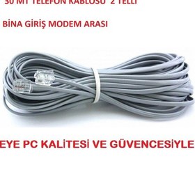 Resim EYEPC 30 Mt Adsl Vdsl Bina Modem Arasi 2 Li Köken Telefon Kablosu 