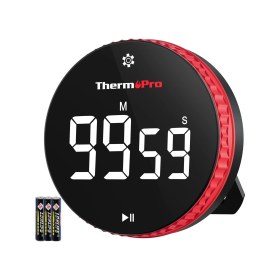 Resim Thermopro TM04 Akıllı Dijital Mıknatıslı Ledli Alarmlı 100DK Profesyonel Kronometre Zamanlayıcı 