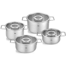Resim Fissler 8 Parça Pure Collection Tencere Seti Cam Kapak Fs08612504 