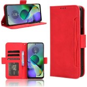 Resim Motorola Moto G54 Power Kılıfı Deri Cüzdan Kapak Mıknatıslı Kapanış Ayarlanabilir Çıkarılabilir Kartlık 