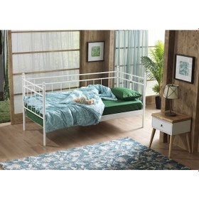 Resim Bedliga Alpas Daybed Ferforje Metal Tek Kişilik Karyola 90X200 