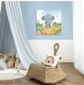 Resim Fil Ve Kelebekler Kanvas Tablo 