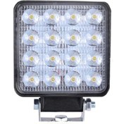 Resim MDN Off Road Gündüz Farı 16 Led Kare Çalışma Lambası 48 Watt 
