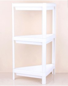 Resim Practials Üçgen 3 Katlı Raf Ünitesi - Mutfak - Banyo Depolama Rafı - Beyaz 