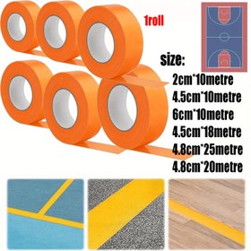 Resim Turuncu Açık Hava Spor Sahası İşaretleme Bandı, 25m Uzun, Kolay Koparılabilir, Hava Koşullarına Dayanıklı PE Tutkal, Çeşitli Boyutlarda Mevcut (10metre/18metre/20metre/25metre), Basketbol, Futbol, Tenis Sahaları İçin Uygundur, Dayanıklı Çizgi İşaretleme Bandı 