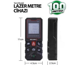 Resim Yüksek Hassasiyet 100 Metre Lazer Metre Ölçer LCD Dijital Ekran Su Terazili Lazermetre Lazerli 