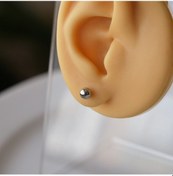 Resim Heppii Cerrahi Çelik 4 Mm Tek Top Küpe Gümüş Renk Gümüş 