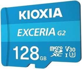 Resim KIOXIA EXCERIA G2 128GB microSDXC - UHS-I, V30, 100MB/s Okuma, 50MB/s Yazma 
