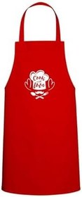 Resim Cook With Love Yazılı Özel Baskı Chef Mutfak Önlüğü Kırmızı 