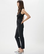 Resim Yüksek Bel Mom Kot Pantolon Esnek Cepli Dar Kalıp Pamuklu - Slim Mom Jean 