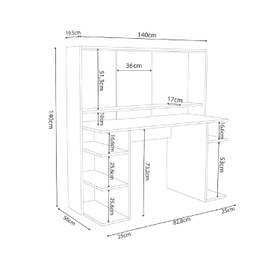 Resim Bimossa S8480 Dante Oyuncu Masası Siyah Kırmızı 140 cm, Geniş Gaming Bilgisayar Masası 
