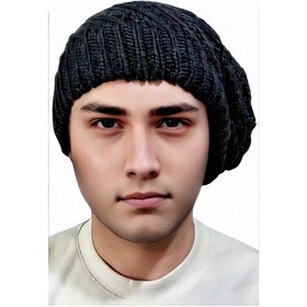 Resim Uniquetrenders Erkek Örgü Triko Kışlık Bere Antrasit 