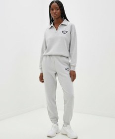 Resim Ltb Beli Lastikli Slogan Baskılı Dar Paça Gri Eşofman Gri M - L 