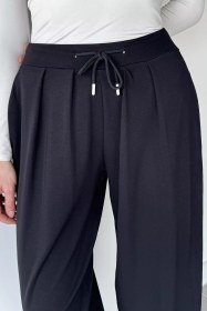 Resim Cepli Şalvar Pantolon Siyah TZL-P-00020966 