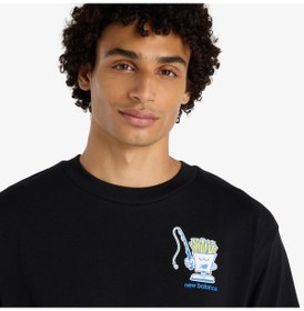 Resim New Balance Fish And Chips Erkek Siyah T-shirt Mt61ı5bm-bk 