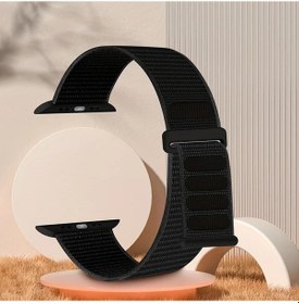 Resim Cloud011 Uzay Siyahı 38/40/41mm Nefes Alabilir Spor Esnek Nylon Apple Watch Kayış 