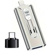 Resim Wangxi Simli 64gb Usb Bellek 3.0 Yüksek Hız 4ü 1 Arada Flash Sürücü İphone Uyumlu Pc İpad Uyumlu Uyumlu Android İçin 