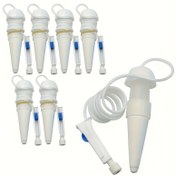 Resim 6/8/11 adet beyaz seramik emici tencere, yaklaşık 80 cm uzunluğunda otomatik sulama için ayarlanabilir valfli sifon prensibiyle çalışan otomatik sulama kabı 