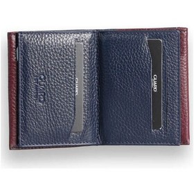 Resim Guard Leather Guard Lacivert - Bordo Çift Renk Bölmeli Hakiki Deri Kartlık Çok Renkli 