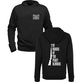 Resim Peaky Blinders Baskılı Siyah Ön Arka Baskılı Çocuk Sweatshirt 