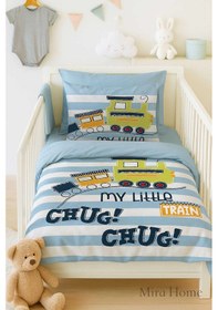 Resim Dijital Baskılı 3d Pamuklu Yenidoğan Bebek Nevresim Takımı My Little Train Çok Renkli 