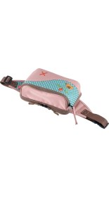 Resim Pembe Fil Desenli Kanvas Unisex Göğüs ve Bel Çantası 