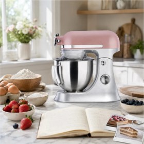 Resim Korkmaz Döküm Gövdesi ve Güçlü Motoru ile Pro Mix A470 1600 W 4.7 Lt Rosegold Stand Mikser 