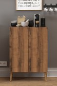 Resim Monte Sehpa Luce Çok Amaçlı Dolap Midi Ceviz Mutfak, Banyo, Balkon, Kiler, 4 Raflı Dolap 