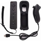 Resim Papajack Siyah-Kablosuz Gamepad Uzaktan Kumanda + Nunchuck 2 In 1 Nintendo Wii Denetleyici Joystick Silikon Kılıf (Yurt Dışından) 